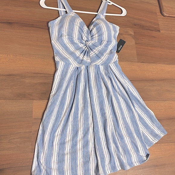 Blue Striped Short Dress - Picture 1 of 3